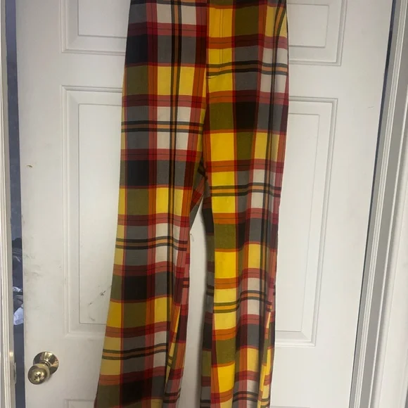 Free People Plaid Wide-Leg Pants - Picture 2 of 8